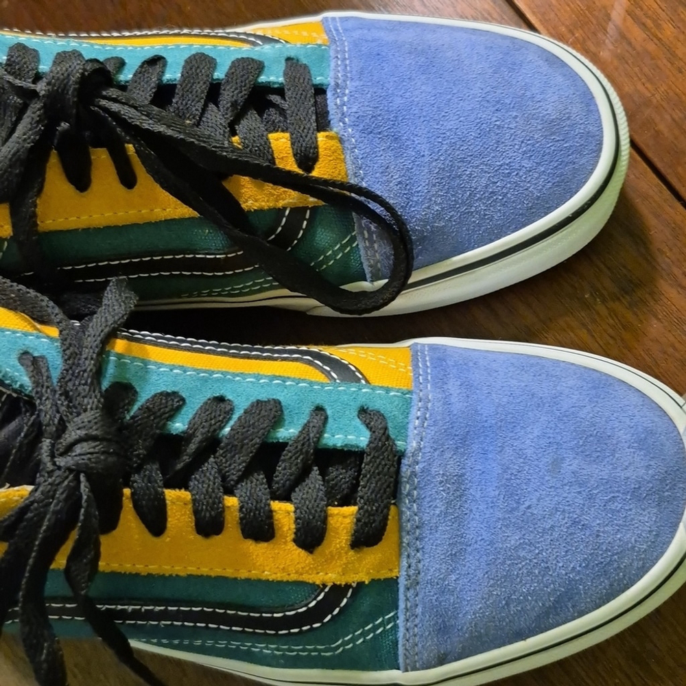 Vans Old Skool Men's Blue Suede/yellow Canvas.low Profile Shoes.(#1934)EC. - Picture 11 of 11
